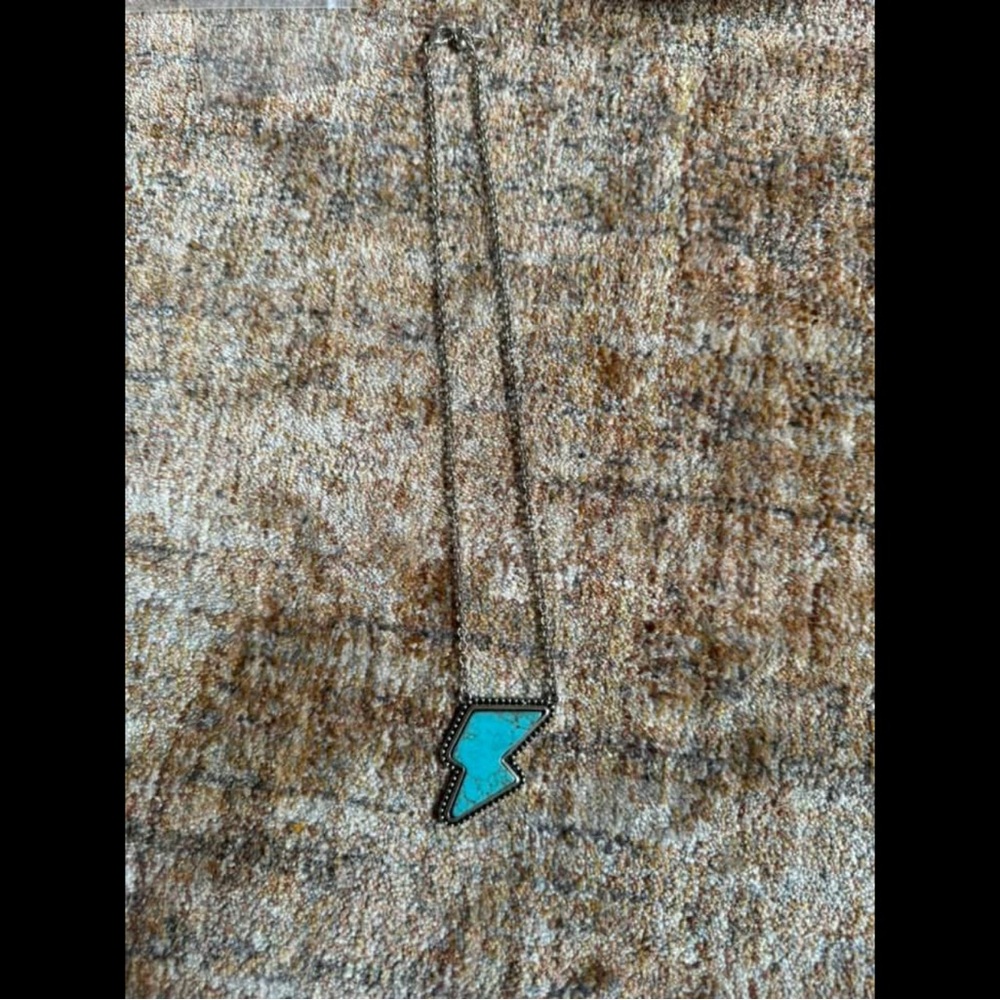 Blue Pendant Necklace with Silver Chain